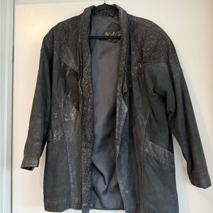 Vintage G-III Women’s Leather Jacket – Paisley Detail - Women’s Medium